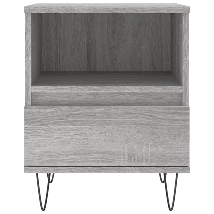 sengeborde 2 stk. 40x35x50 cm konstrueret træ grå sonoma-eg