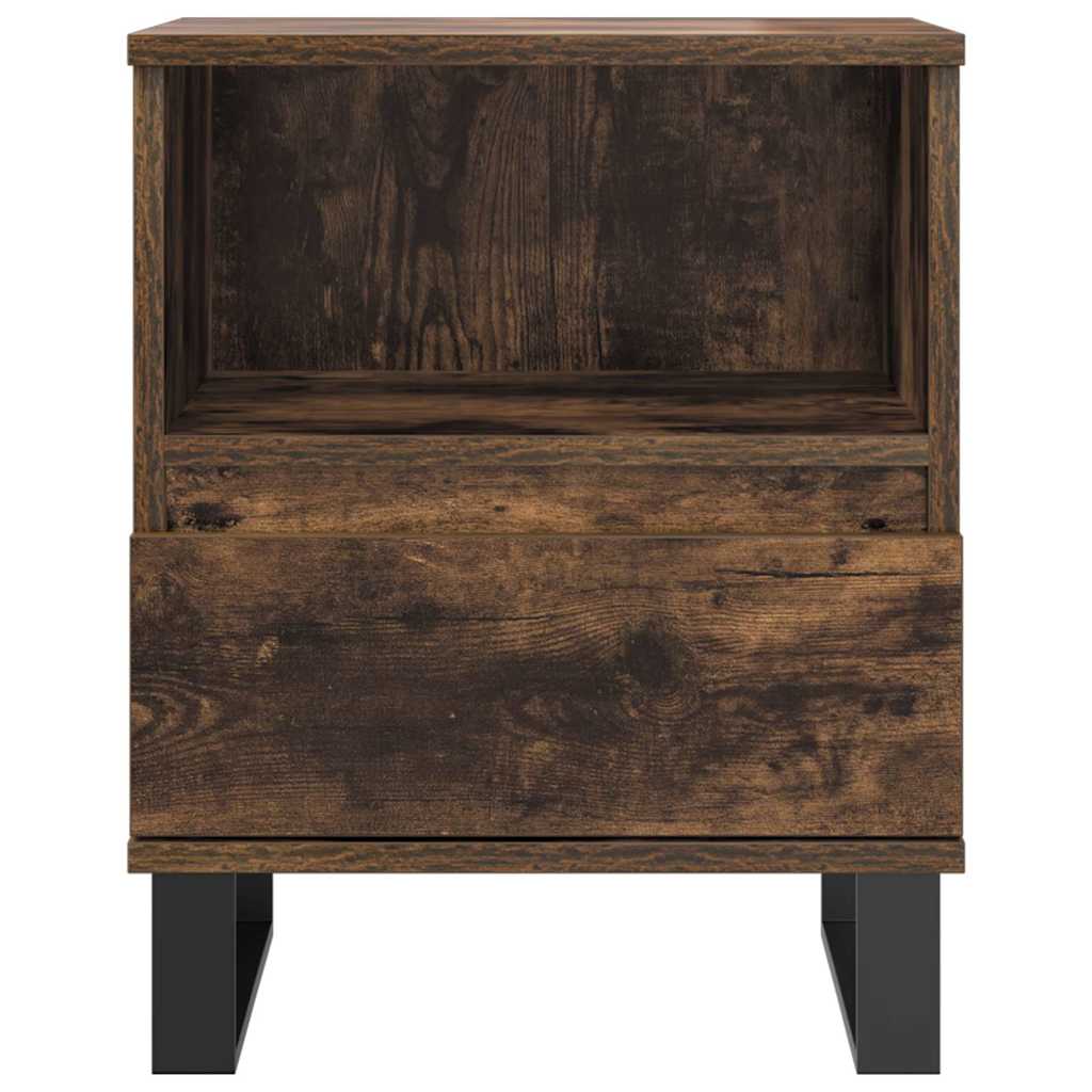 sengeborde 2 stk. 40x35x50 cm røget egetræsfarve