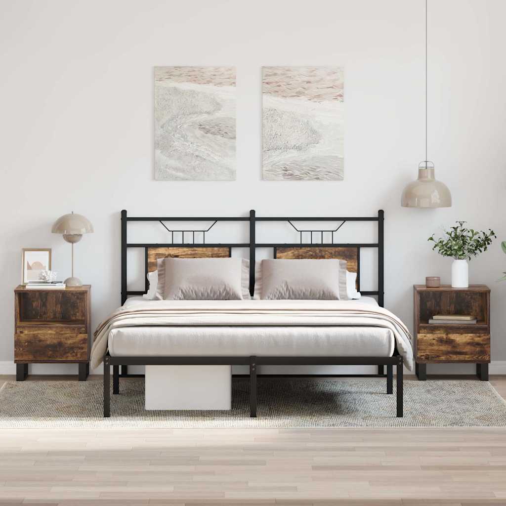 sengeborde 2 stk. 40x35x50 cm røget egetræsfarve