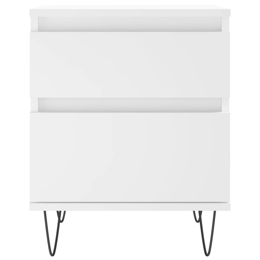 sengeborde 2 stk. 40x35x50 cm konstrueret træ hvid