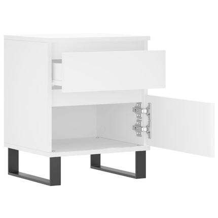 sengeborde 2 stk. 40x35x50 cm konstrueret træ hvid