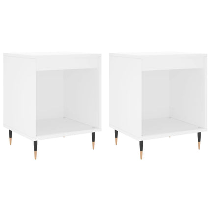 sengeborde 2 stk. 40x35x50 cm konstrueret træ hvid