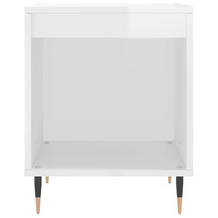 sengeskabe 2 stk. 40x35x50 cm konstrueret træ hvid højglans