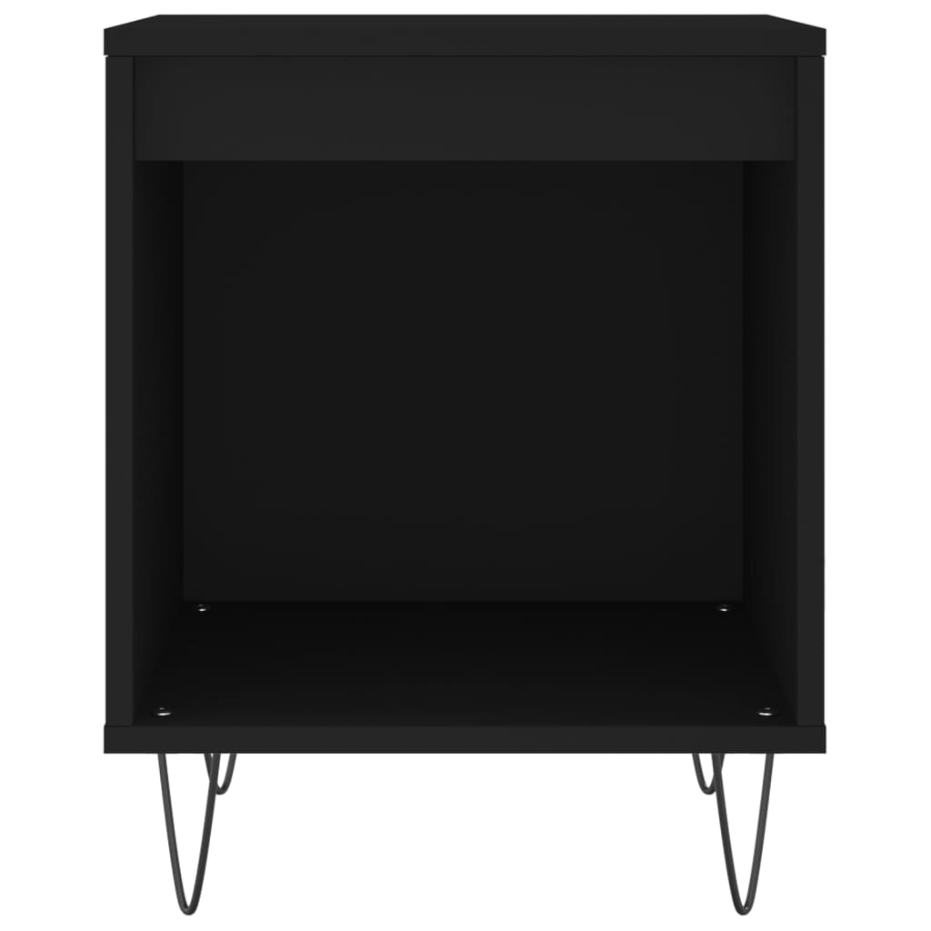 sengebord 40x35x50 cm konstrueret træ sort