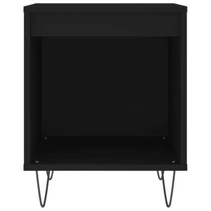 sengeborde 2 stk. 40x35x50 cm konstrueret træ sort