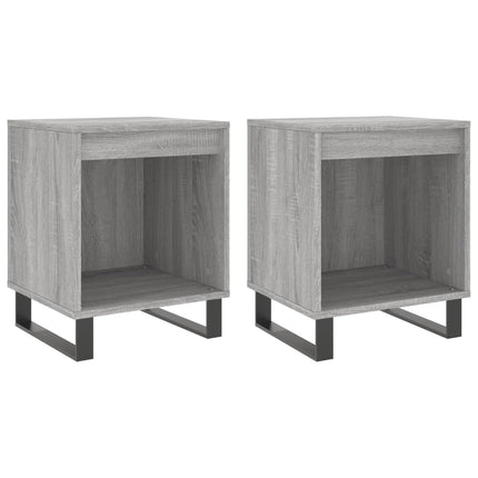 sengeborde 2 stk. 40x35x50 cm konstrueret træ grå sonoma-eg
