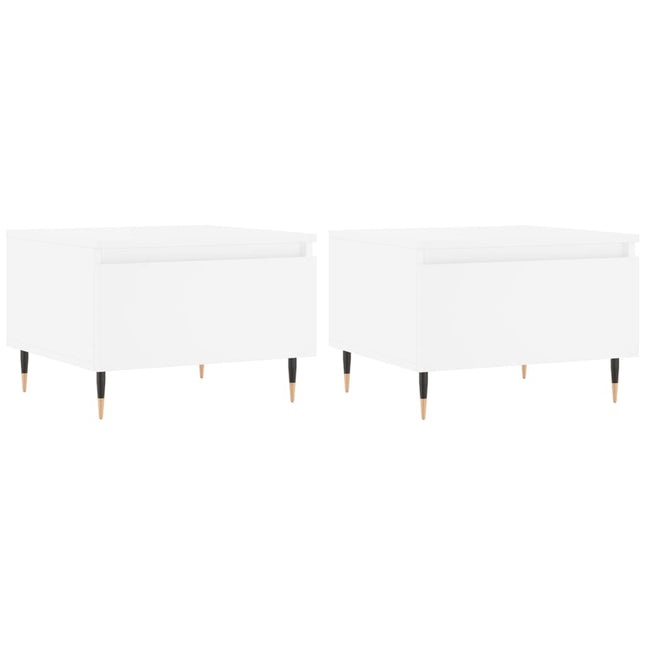 sofaborde 2 stk. 50x46x35 cm konstrueret træ hvid