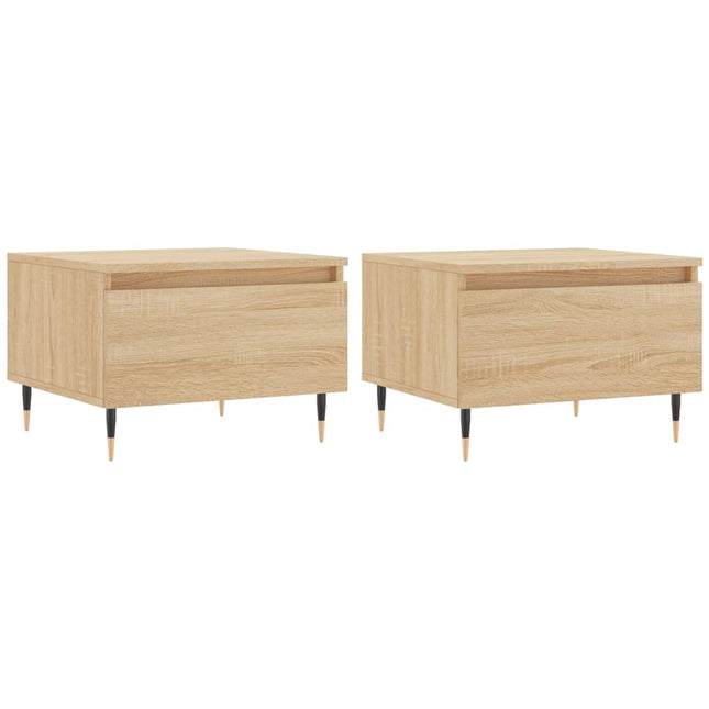 sofaborde 2 stk. 50x46x35 cm konstrueret træ sonoma-eg