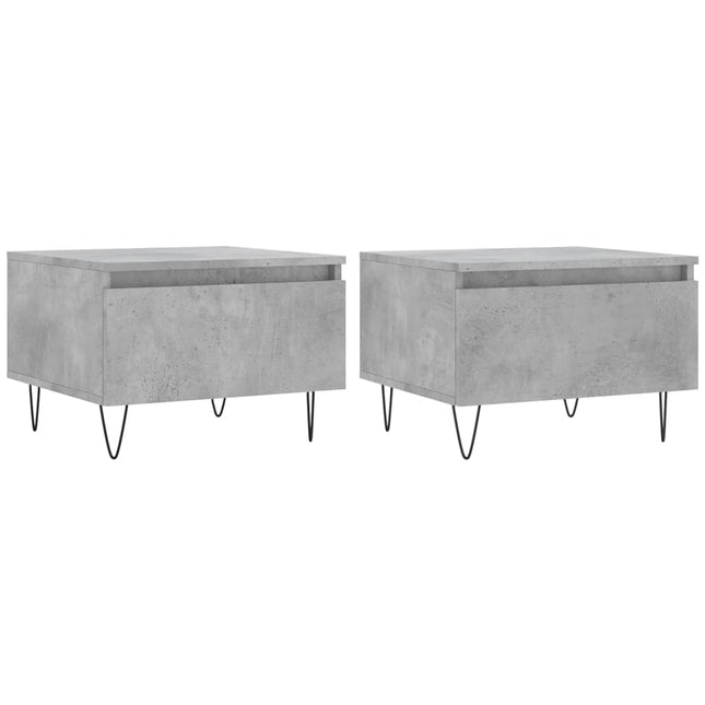 sofaborde 2 stk. 50x46x35 cm konstrueret træ betongrå