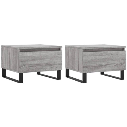 sofaborde 2 stk. 50x46x35 cm konstrueret træ grå sonoma-eg