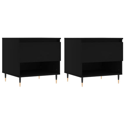 sofaborde 2 stk. 50x46x50 cm konstrueret træ sort