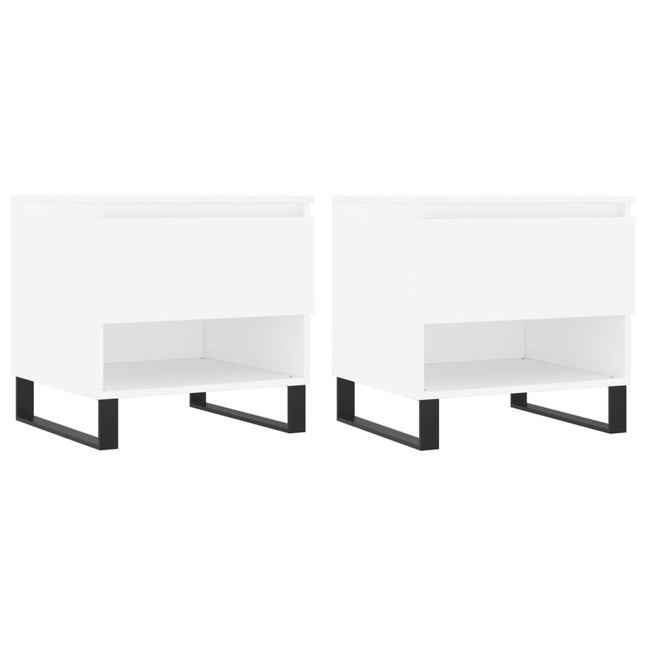 sofaborde 2 stk. 50x46x50 cm konstrueret træ hvid