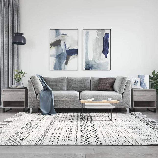 sofaborde 2 stk. 50x46x50 cm konstrueret træ grå sonoma-eg