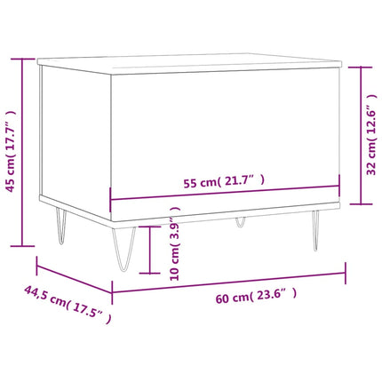 sofabord 60x44,5x45 cm konstrueret træ Grå sonoma-eg