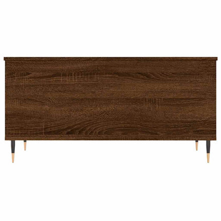 sofabord 90x44,5x45 cm konstrueret træ brun egetræsfarve