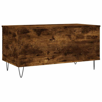 sofabord 90x44,5x45 cm konstrueret træ røget egetræsfarve