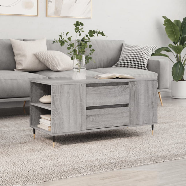 sofabord 102x44,5x50 cm konstrueret træ grå sonoma-eg