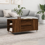 sofabord 102x44,5x50 cm konstrueret træ brun egetræsfarve