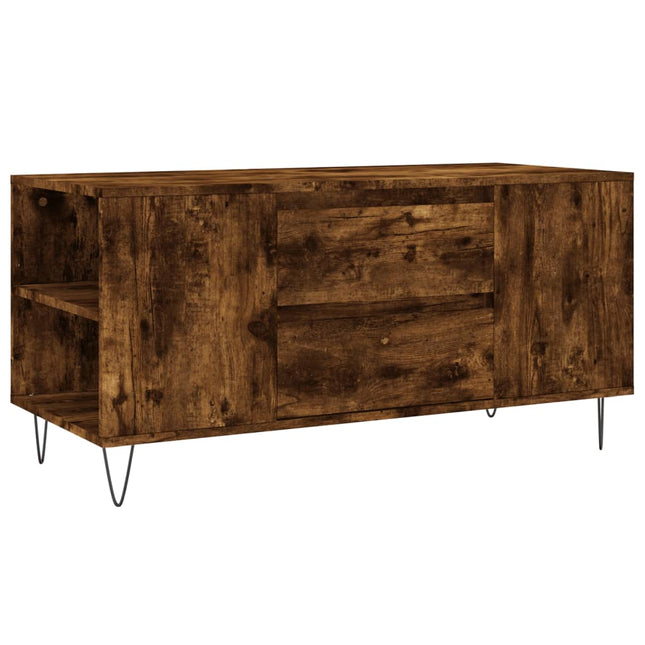 sofabord 102x44,5x50 cm konstrueret træ røget egetræsfarve