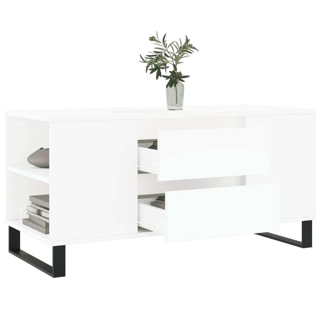 sofabord 102x44,5x50 cm konstrueret træ hvid