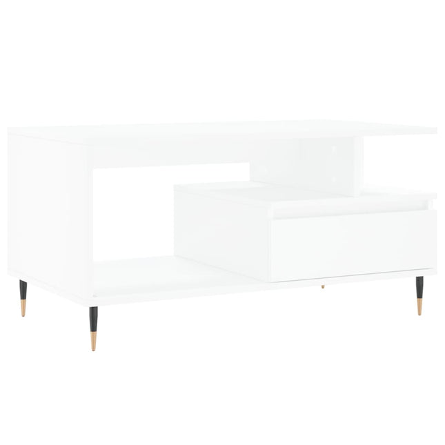 sofabord 90x49x45 cm konstrueret træ hvid