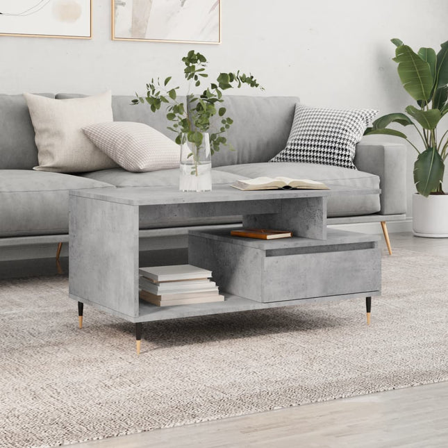 sofabord 90x49x45 cm konstrueret træ betongrå