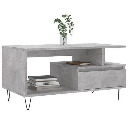 sofabord 90x49x45 cm konstrueret træ betongrå
