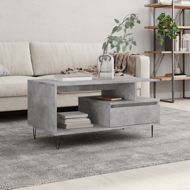 sofabord 90x49x45 cm konstrueret træ betongrå