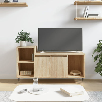 tv-bord 100x35x55 cm konstrueret træ sonoma-eg