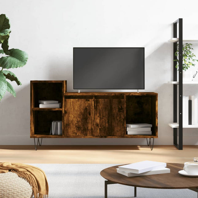 tv-bord 100x35x55 cm konstrueret træ røget egetræsfarve