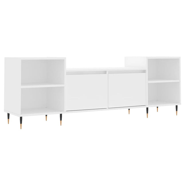 tv-bord 160x35x55 cm konstrueret træ hvid