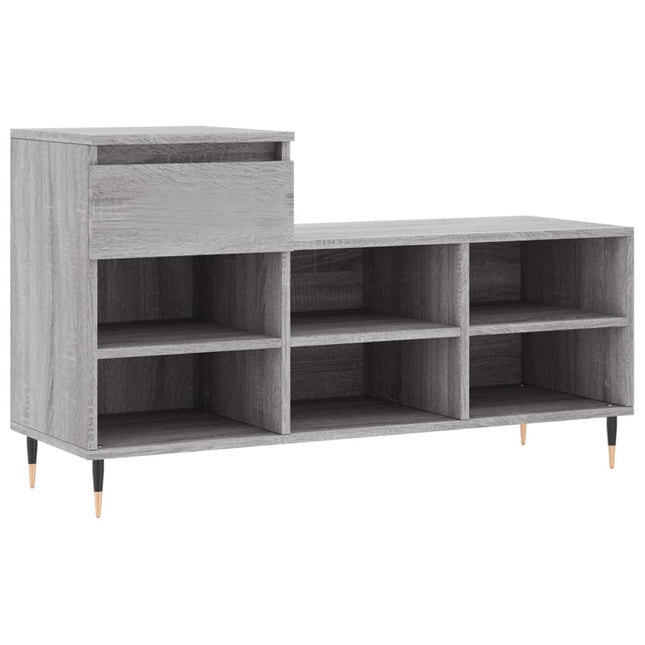 skoskab 102x36x60 cm konstrueret træ grå sonoma-eg