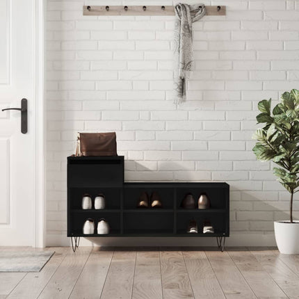 skoreol 102x36x60 cm konstrueret træ sort