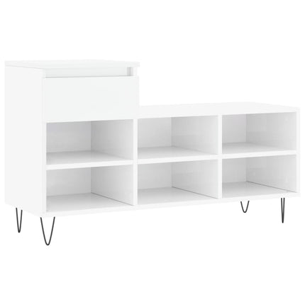 skoreol 102x36x60 cm konstrueret træ hvid højglans