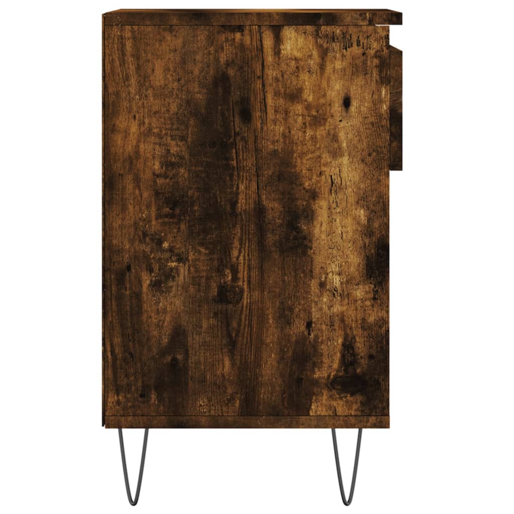 skoskab 102x36x60 cm konstrueret træ røget egetræsfarve