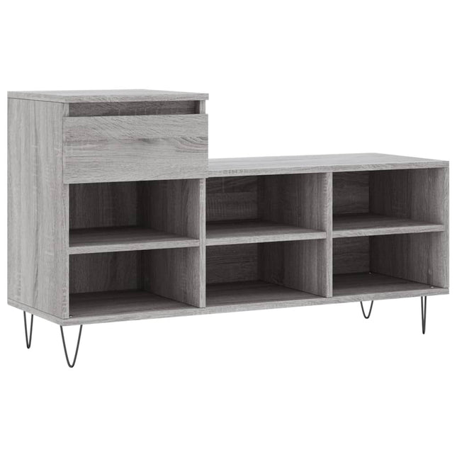 skoskab 102x36x60 cm konstrueret træ grå sonoma-eg