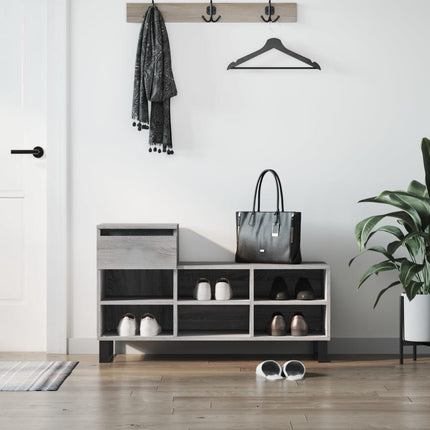 skoskab 102x36x60 cm konstrueret træ grå sonoma-eg