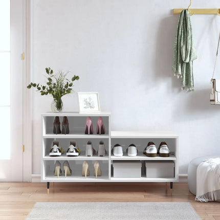 skoreol 102x36x60 cm konstrueret træ hvid højglans
