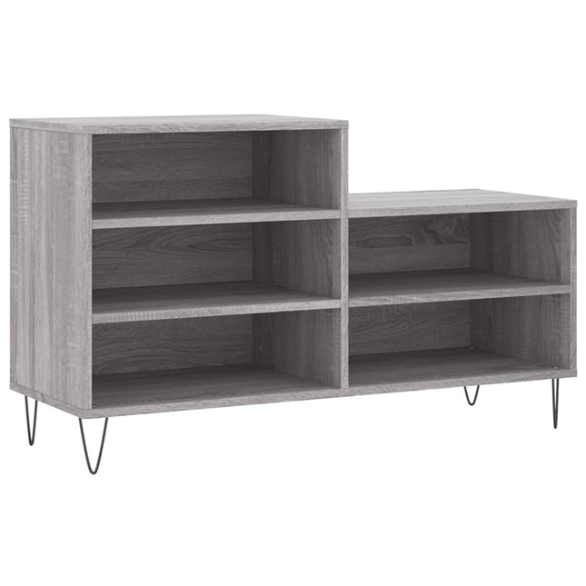 skoskab 102x36x60 cm konstrueret træ grå sonoma-eg
