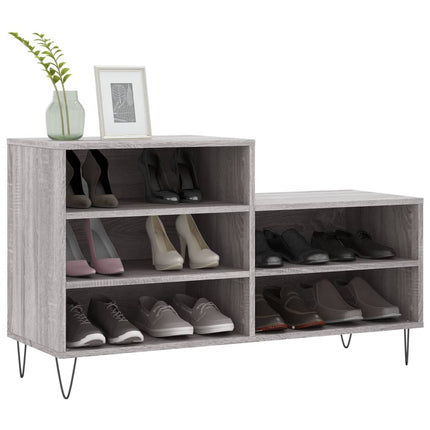 skoskab 102x36x60 cm konstrueret træ grå sonoma-eg
