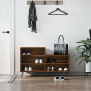 skoskab 102x36x60 cm konstrueret træ brun egetræ