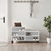 skoreol 102x36x60 cm konstrueret træ hvid højglans