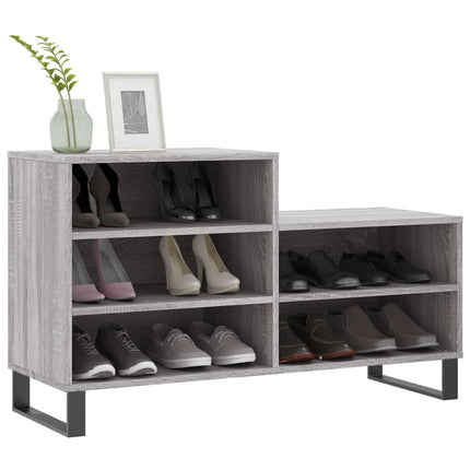 skoskab 102x36x60 cm konstrueret træ grå sonoma-eg