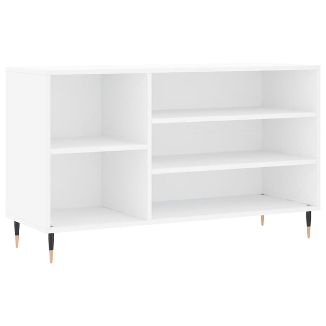 skoreol 102x36x60 cm konstrueret træ hvid højglans