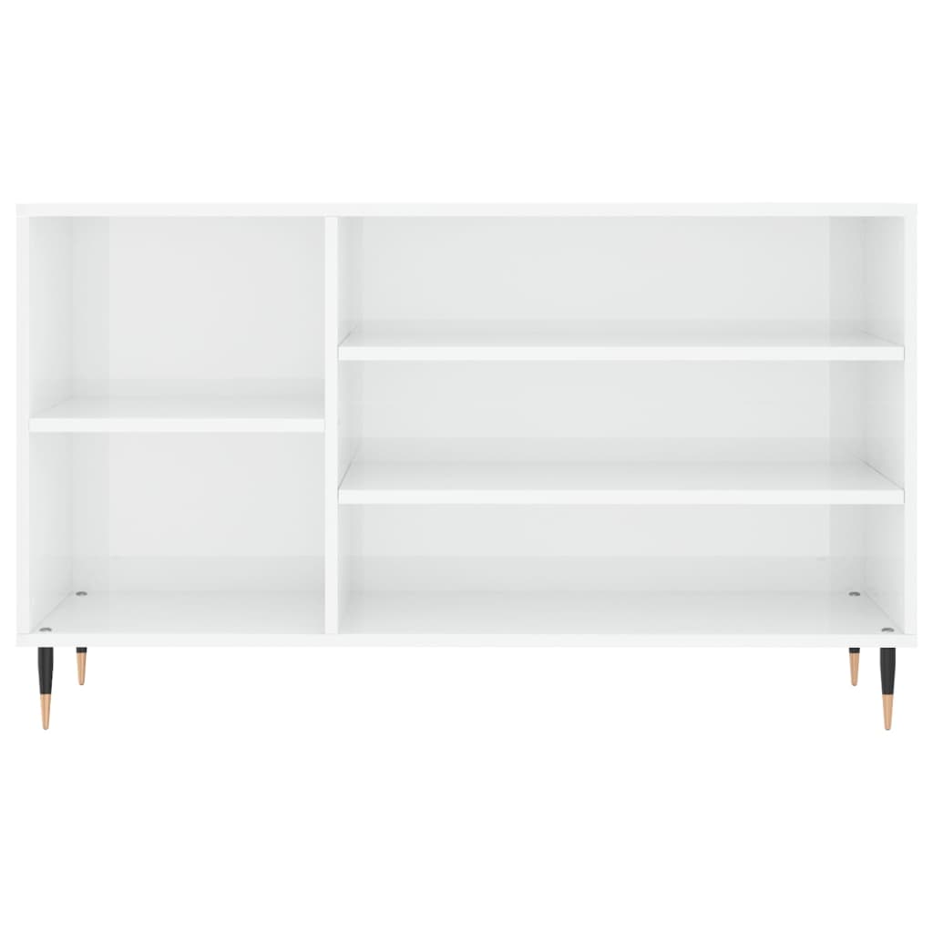 skoreol 102x36x60 cm konstrueret træ hvid højglans