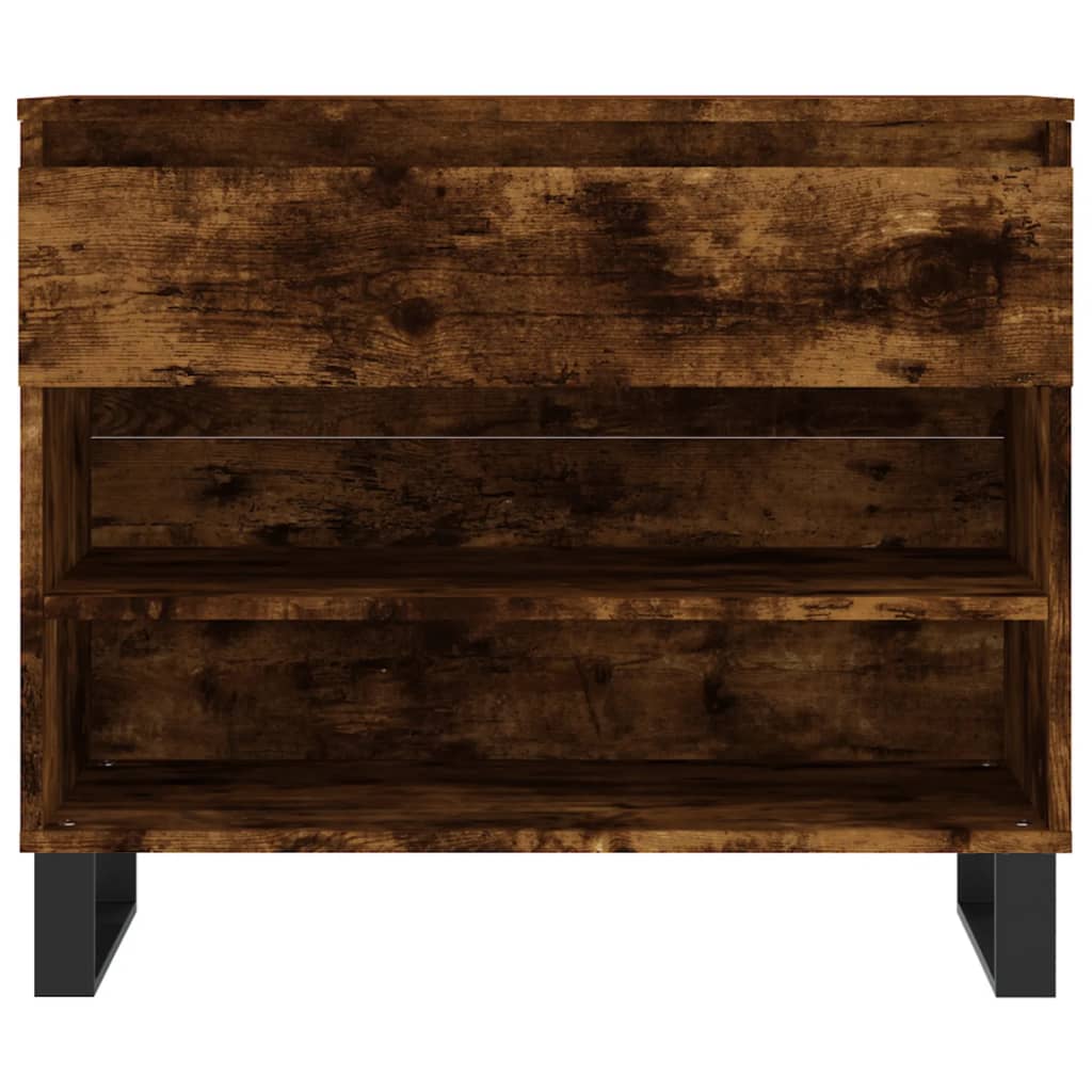 skoskab 70x36x60 cm konstrueret træ røget egetræsfarve