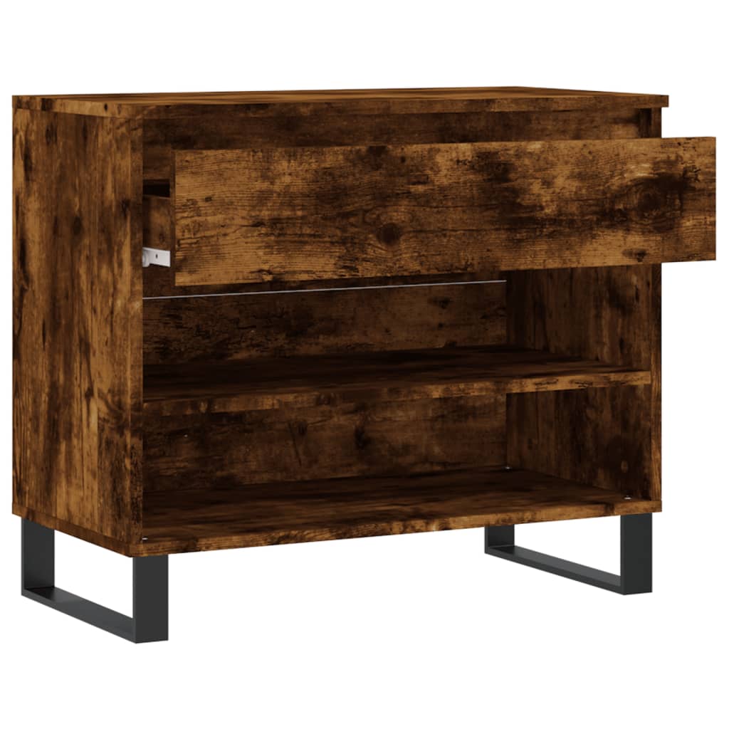 skoskab 70x36x60 cm konstrueret træ røget egetræsfarve