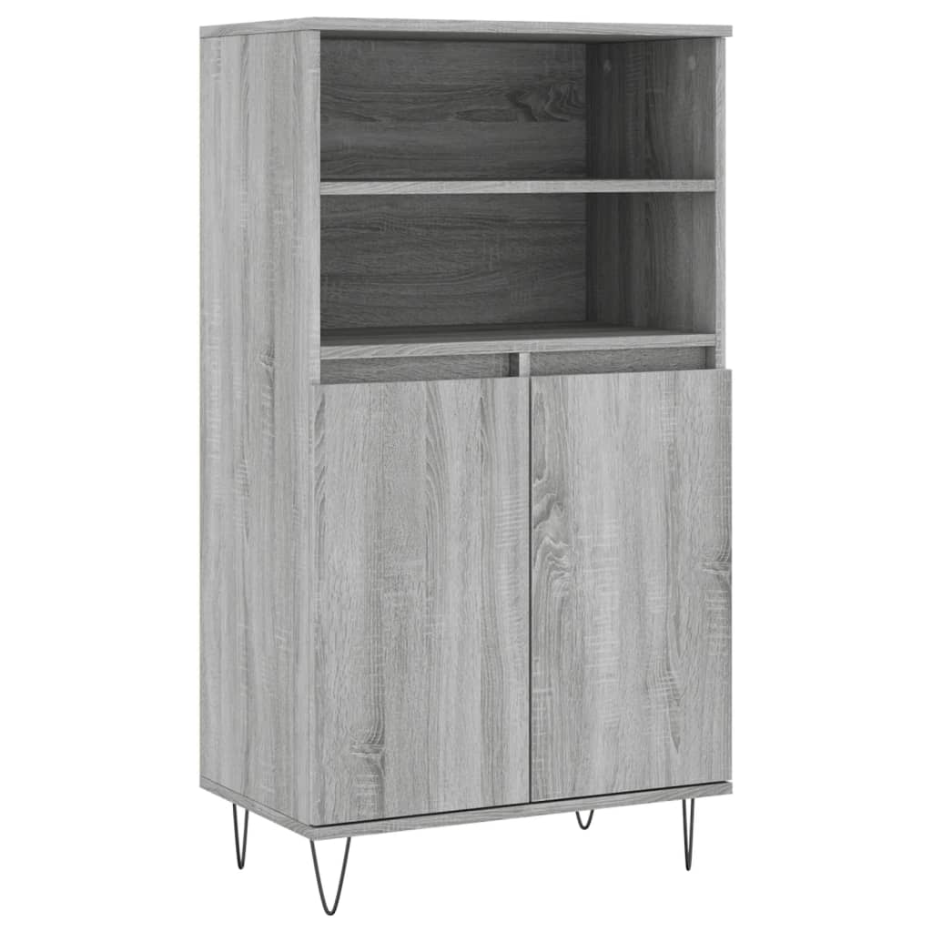 skab 60x36x110 cm konstrueret træ Grå sonoma-eg