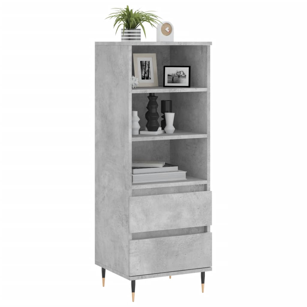 skab 40x36x110 cm konstrueret træ betongrå