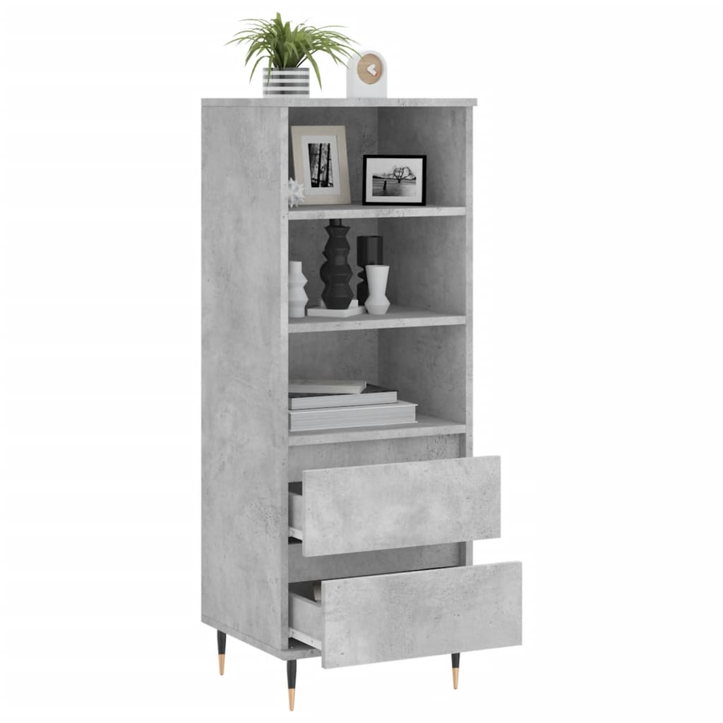 skab 40x36x110 cm konstrueret træ betongrå